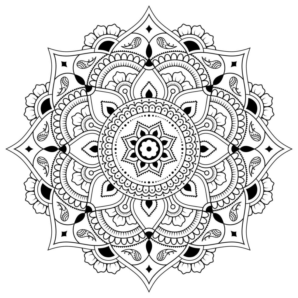 mandala de lujo floral de patrones sin fisuras para colorear fondo. vector