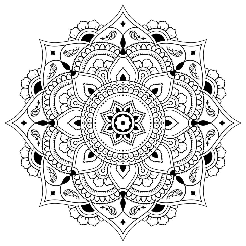 floral seamless pattern luxury mandala coloring background. vector