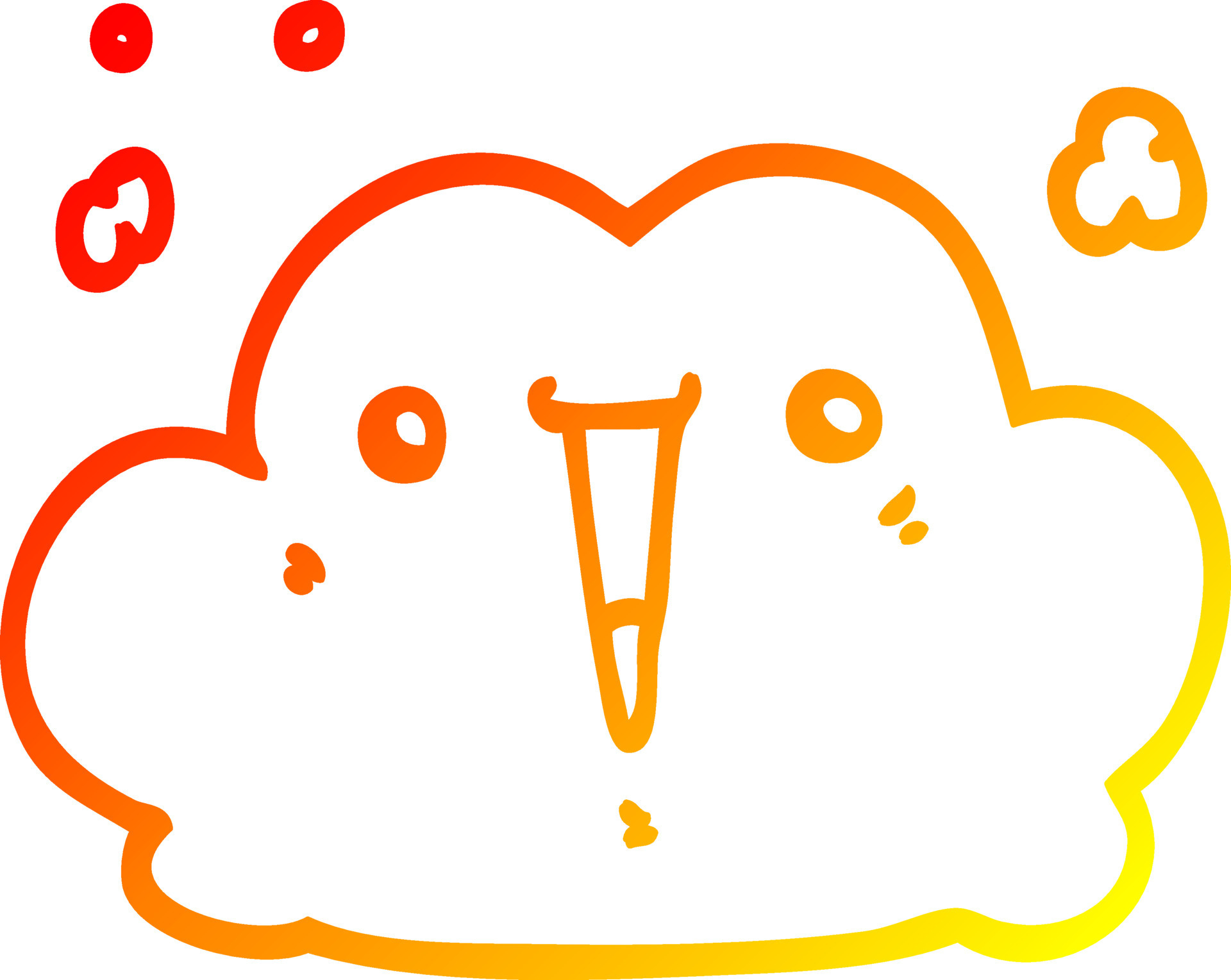 warm gradient line drawing cute cartoon cloud 10613082 Vector Art at 