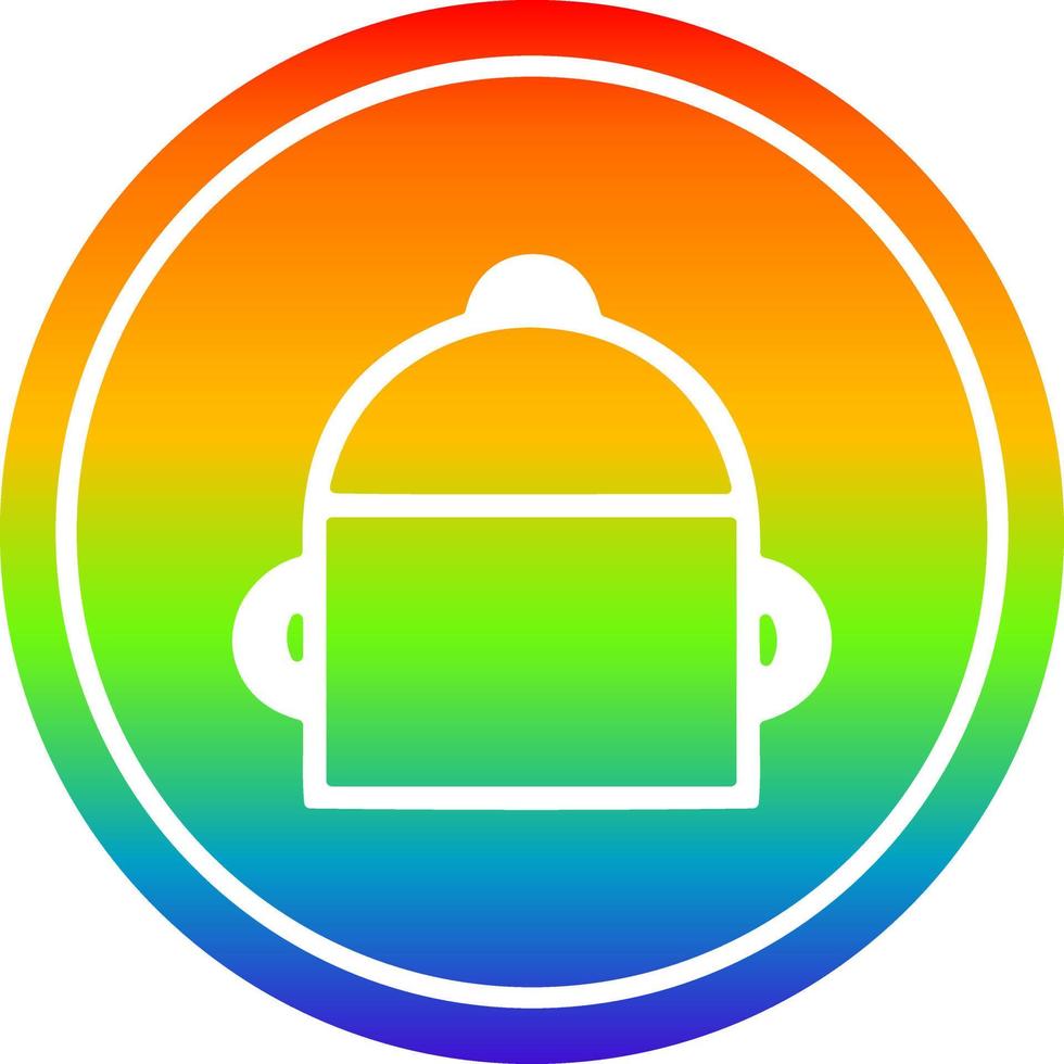 cooking pot circular in rainbow spectrum vector