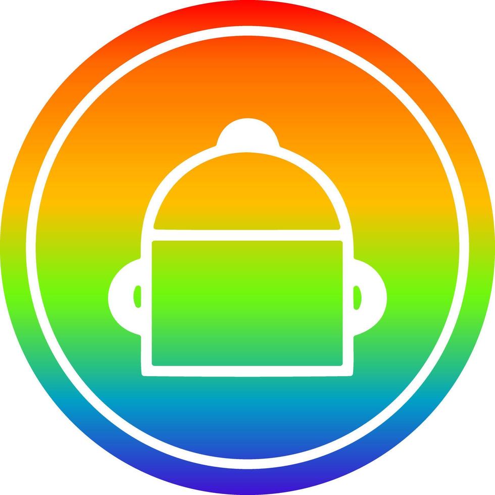 cooking pot circular in rainbow spectrum vector