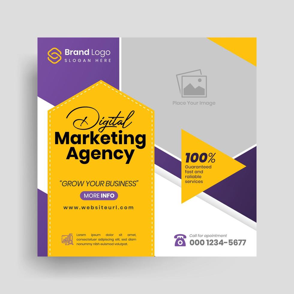 digital marketing social media post, business marketing post banner template vector