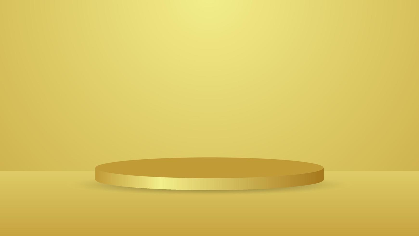 blank golden podium for luxury product display advertising on studio lighting background vector