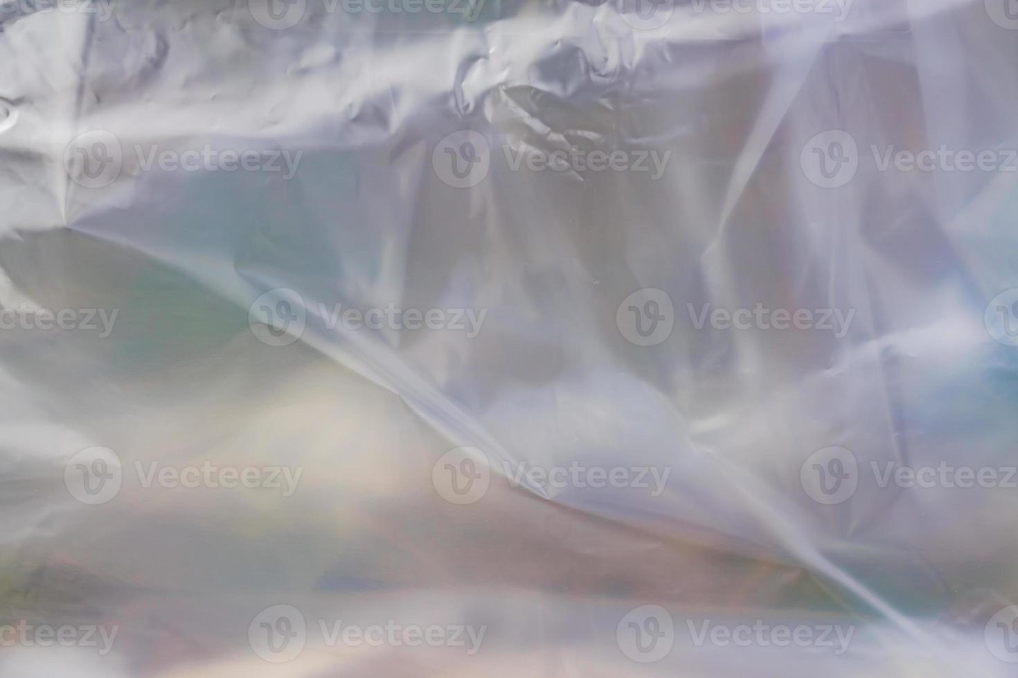 The texture of the transparent polyethylene package. a surface covered with multiple layers of cellophane. photo