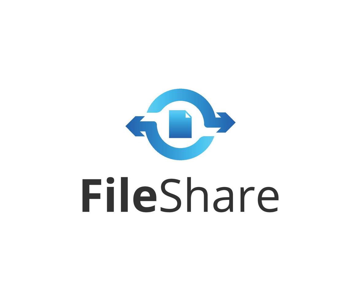 Modern File Share Logo Template. vector