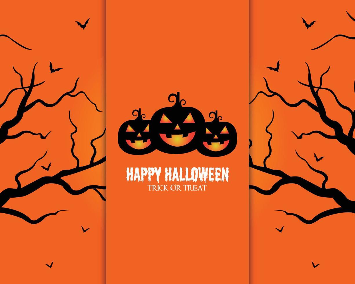 Happy Halloween Simple Greeting Flat Template vector