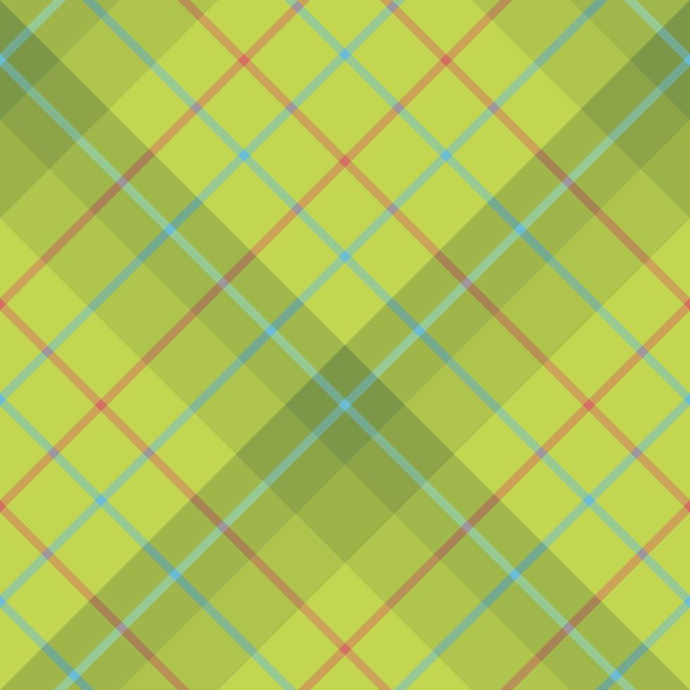 Seamless pattern in lime green, blue and red colors for plaid, fabric, textile, clothes, tablecloth and other things. Vector image. 2