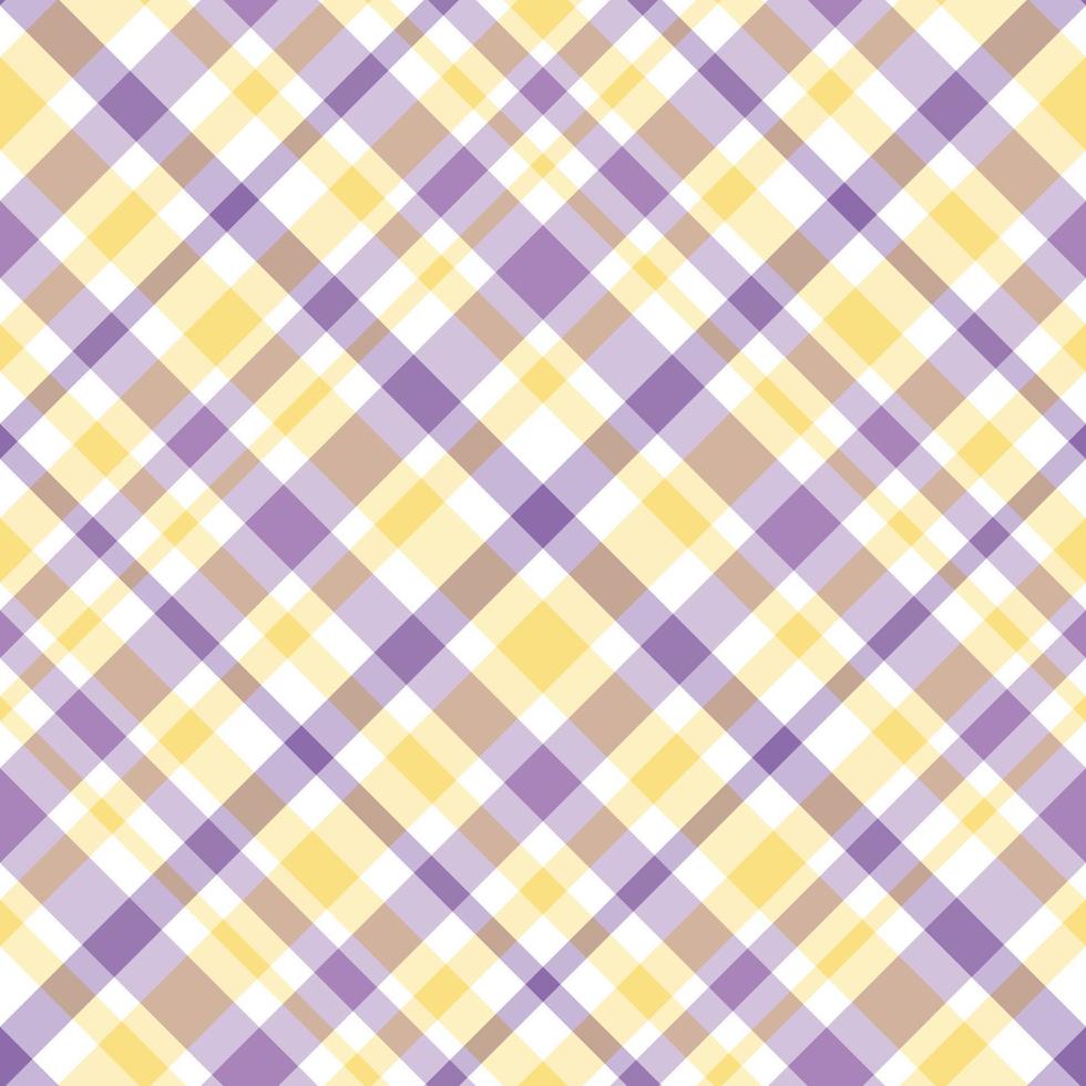 patrón impecable en colores violeta claro, amarillo y blanco finos para tela escocesa, tela, textil, ropa, mantel y otras cosas. imagen vectorial 2 vector