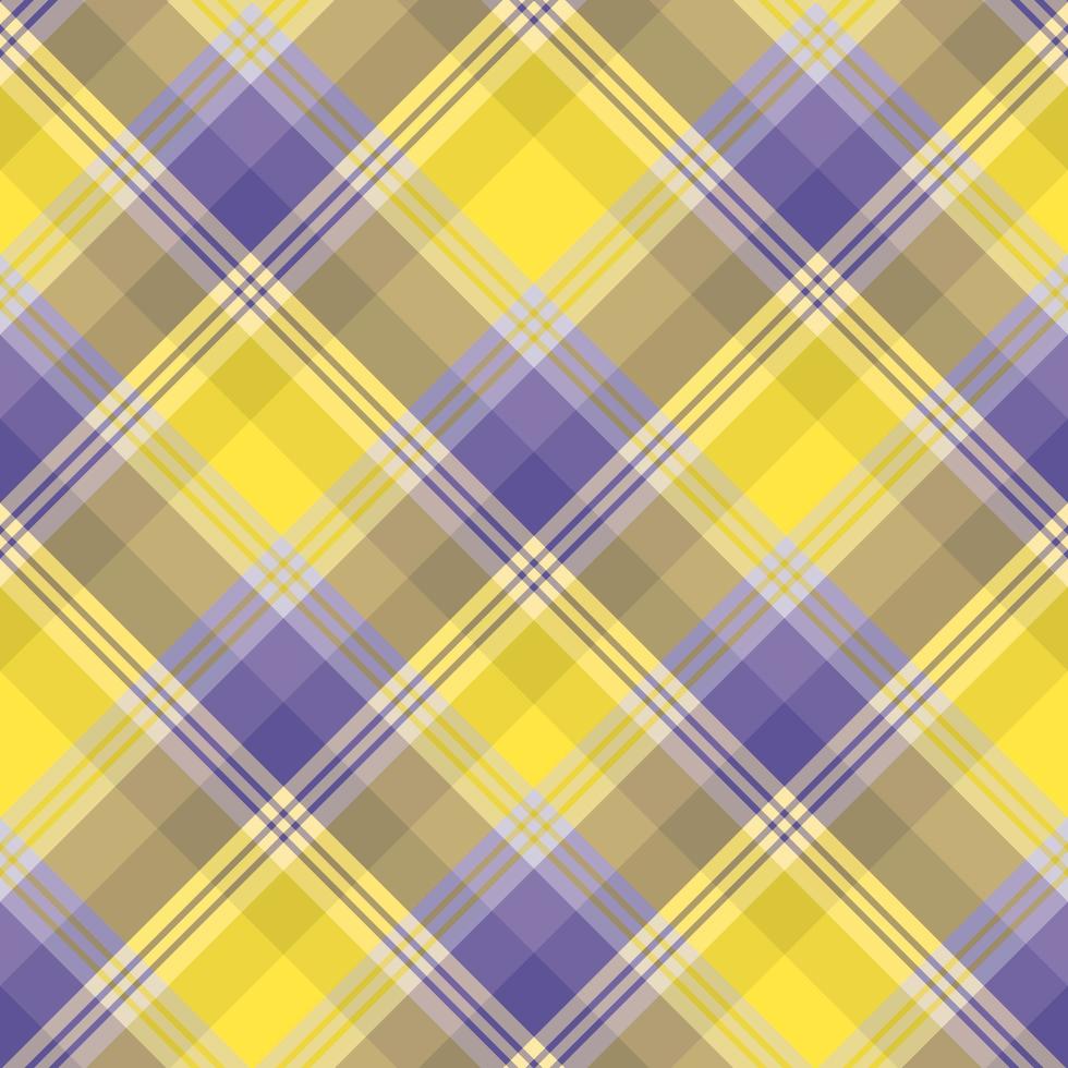 Seamless pattern in fine light and dark yellow and violet colors for plaid, fabric, textile, clothes, tablecloth and other things. Vector image. 2