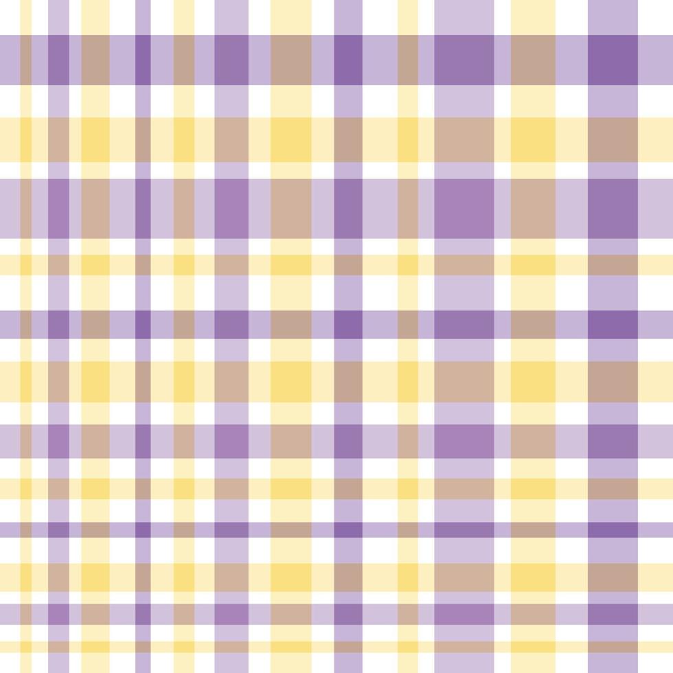 Seamless pattern in fine light violet, yellow and white colors for plaid, fabric, textile, clothes, tablecloth and other things. Vector image.