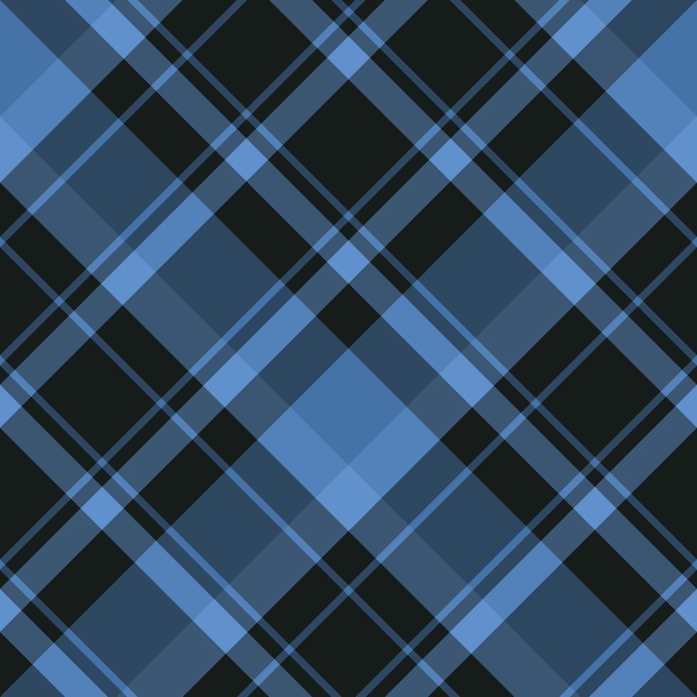 Seamless pattern in great cozy black and dark blue  colors for plaid, fabric, textile, clothes, tablecloth and other things. Vector image. 2