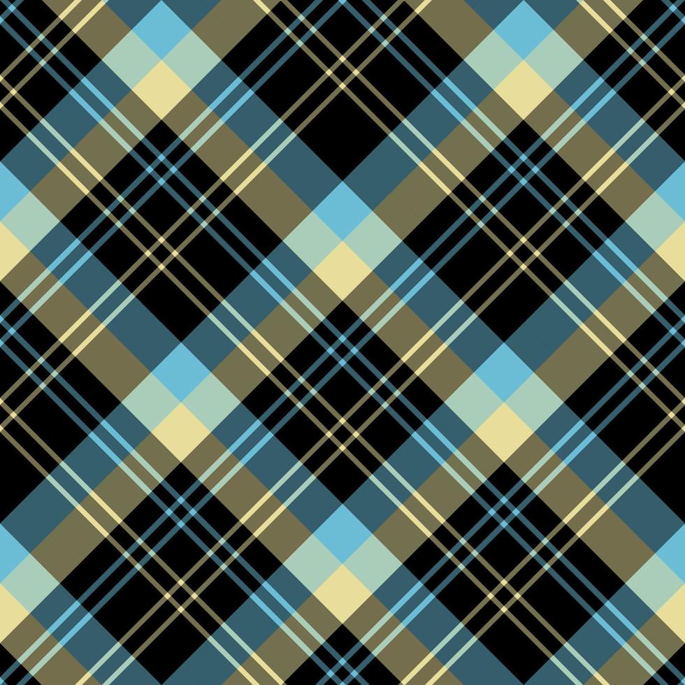 Seamless pattern in marvelous black, yellow and blue colors for plaid, fabric, textile, clothes, tablecloth and other things. Vector image. 2