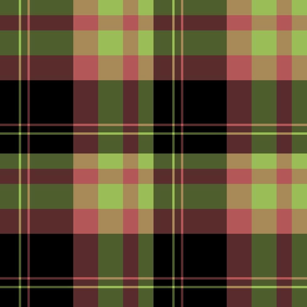 Seamless pattern in great black, red and green colors for plaid, fabric, textile, clothes, tablecloth and other things. Vector image.