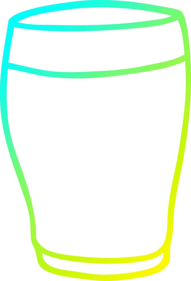 cold gradient line drawing cartoon glass of milk vector