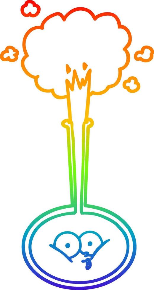 rainbow gradient line drawing cartoon science experiment vector
