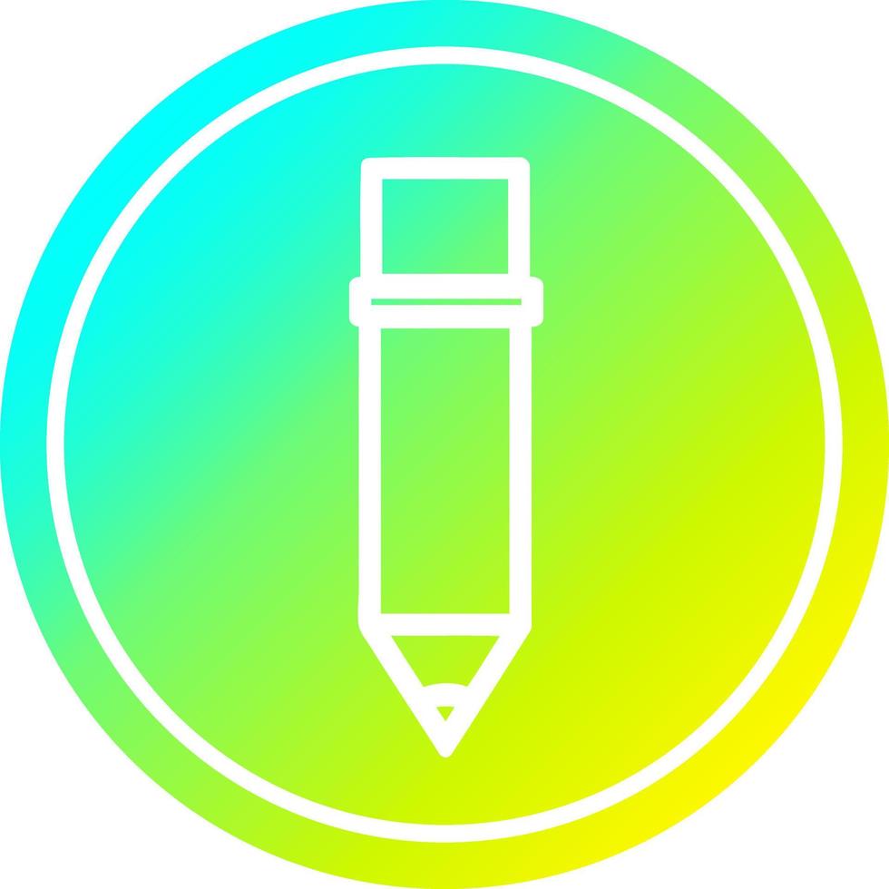 simple pencil circular in cold gradient spectrum vector