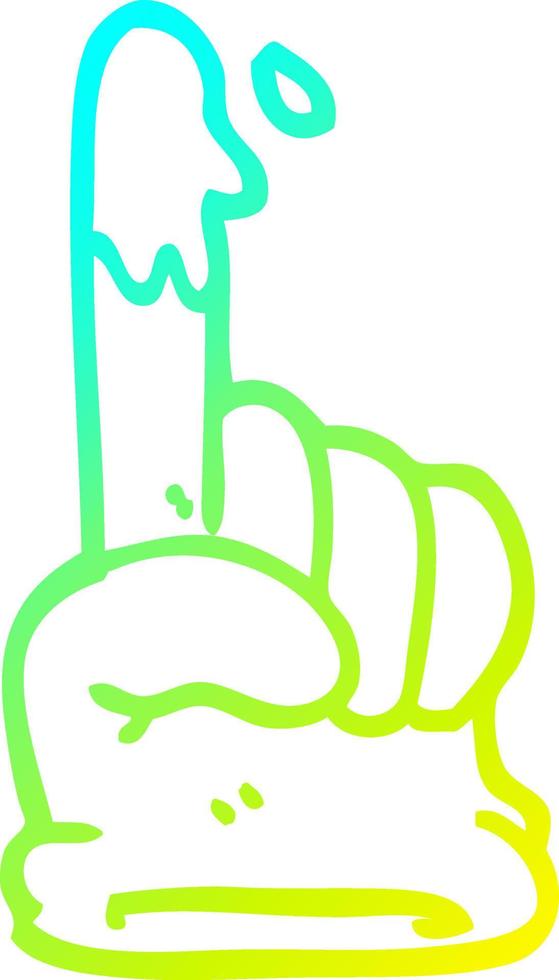 cold gradient line drawing cartoon rubber glove vector