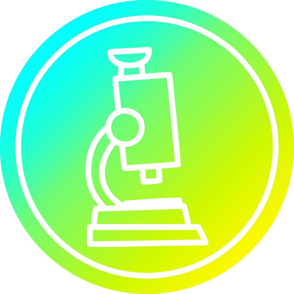 microscope and slide circular in cold gradient spectrum vector