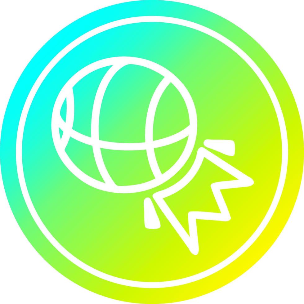 basketball sports circular in cold gradient spectrum vector