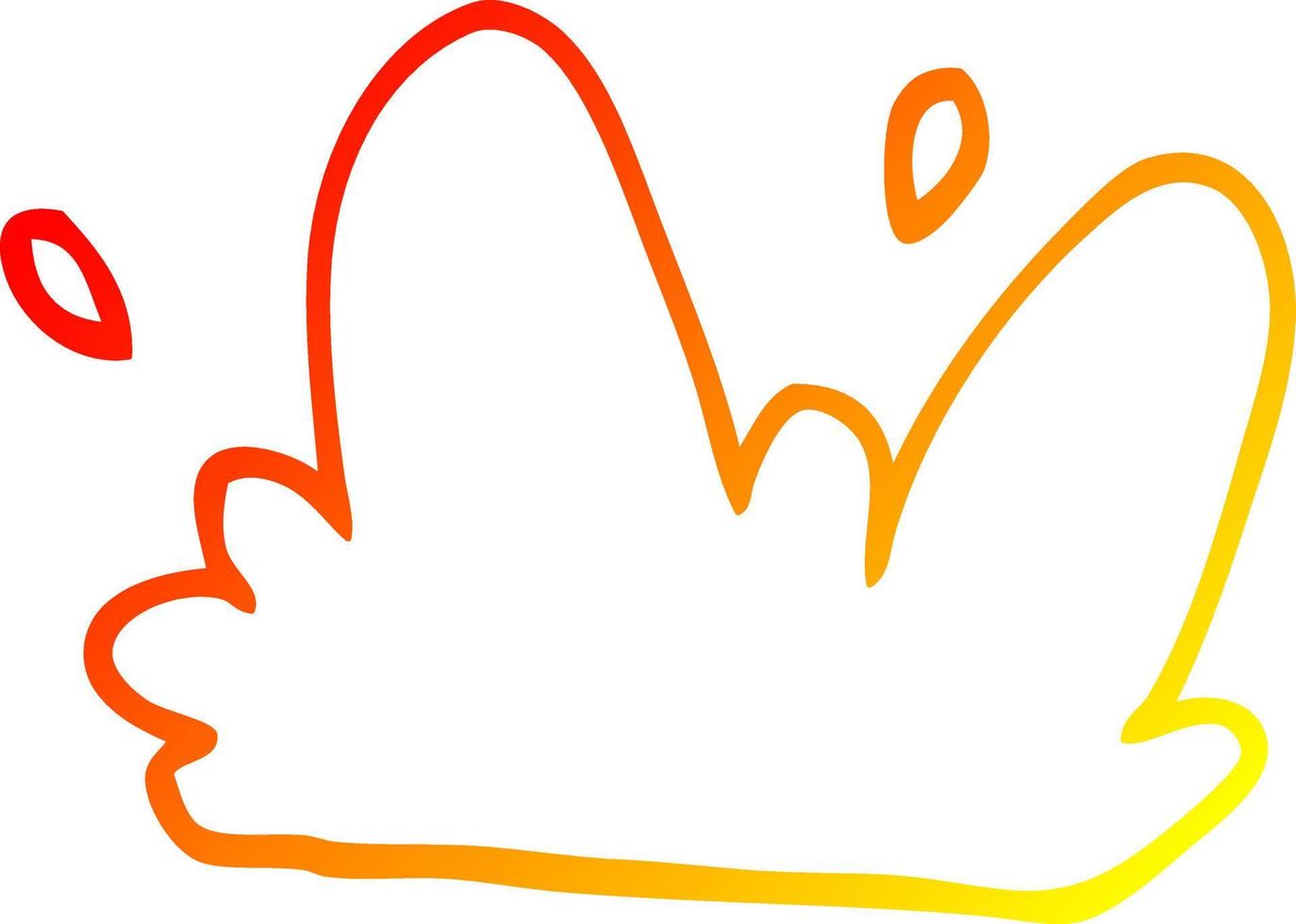 warm gradient line drawing cartoon water splash vector