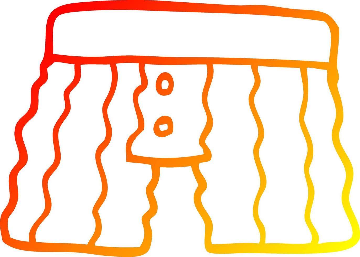 warm gradient line drawing cartoon underwear vector