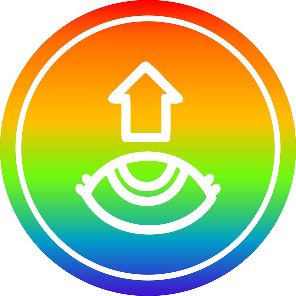 eye looking up circular in rainbow spectrum vector