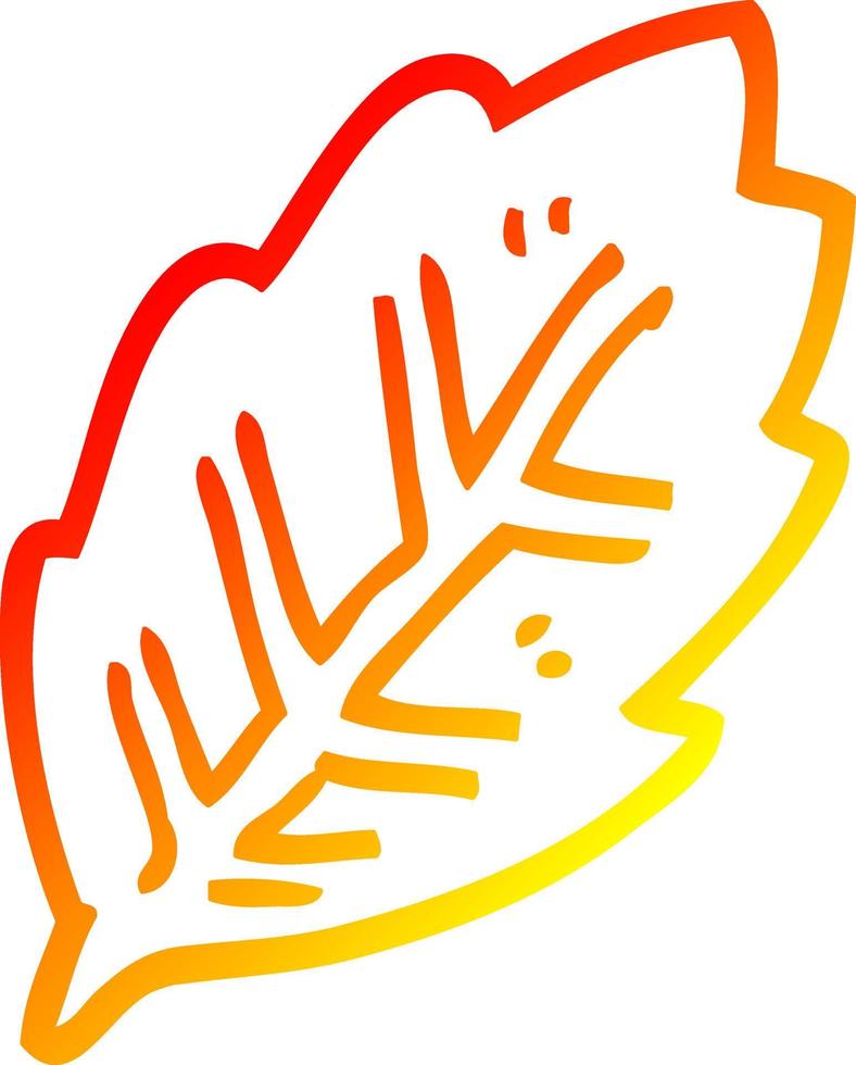 warm gradient line drawing cartoon tree leaf vector