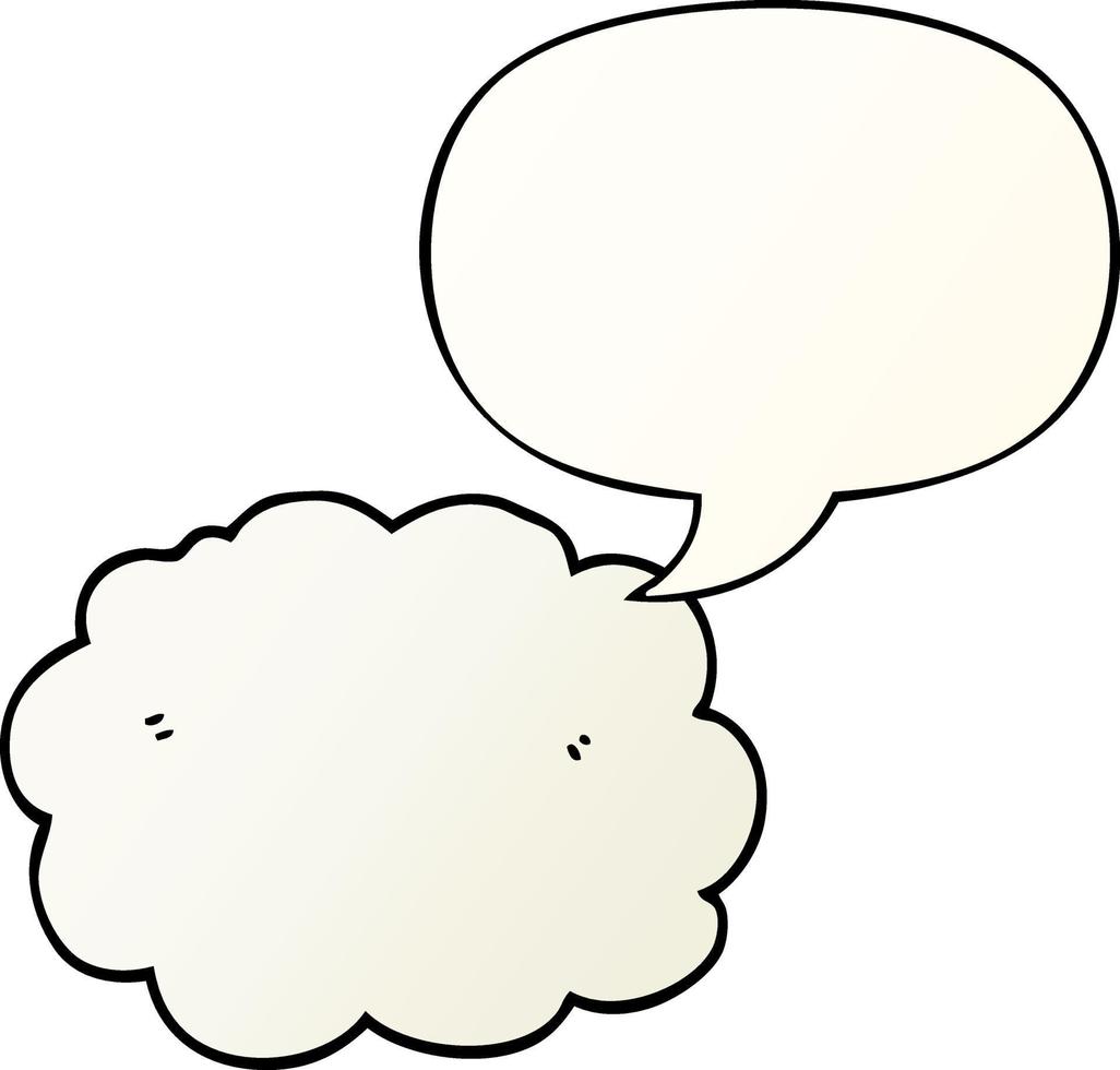 cartoon cloud and speech bubble in smooth gradient style vector