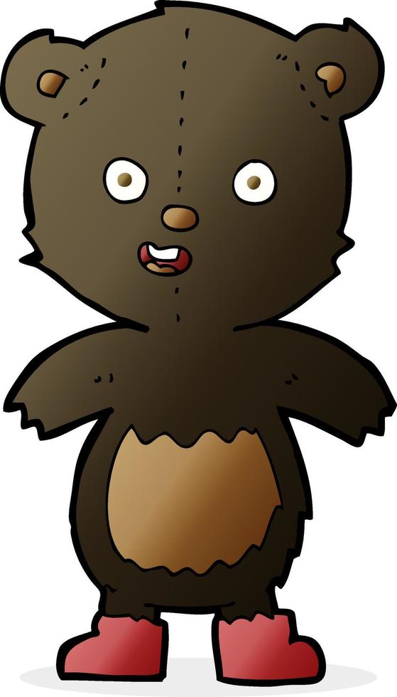 cartoon happy teddy bear in boots vector