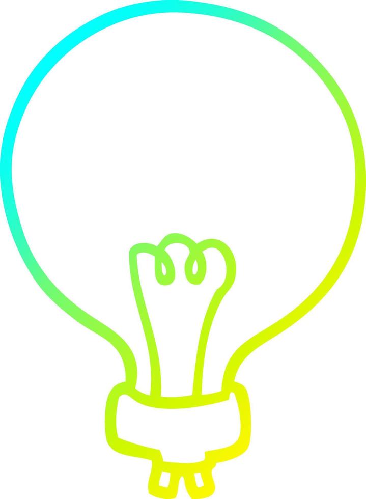 cold gradient line drawing cartoon light bulb vector