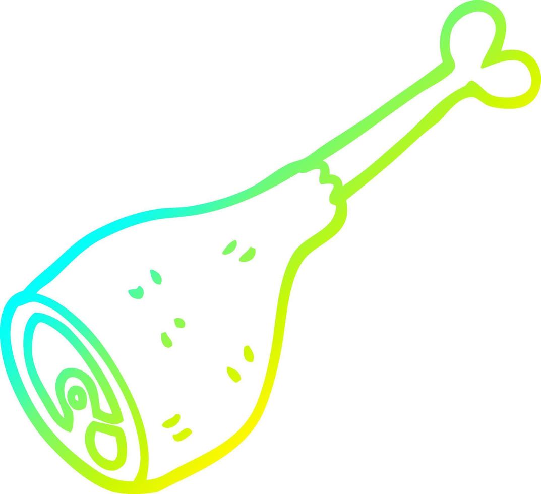 cold gradient line drawing cartoon well cooked meat vector