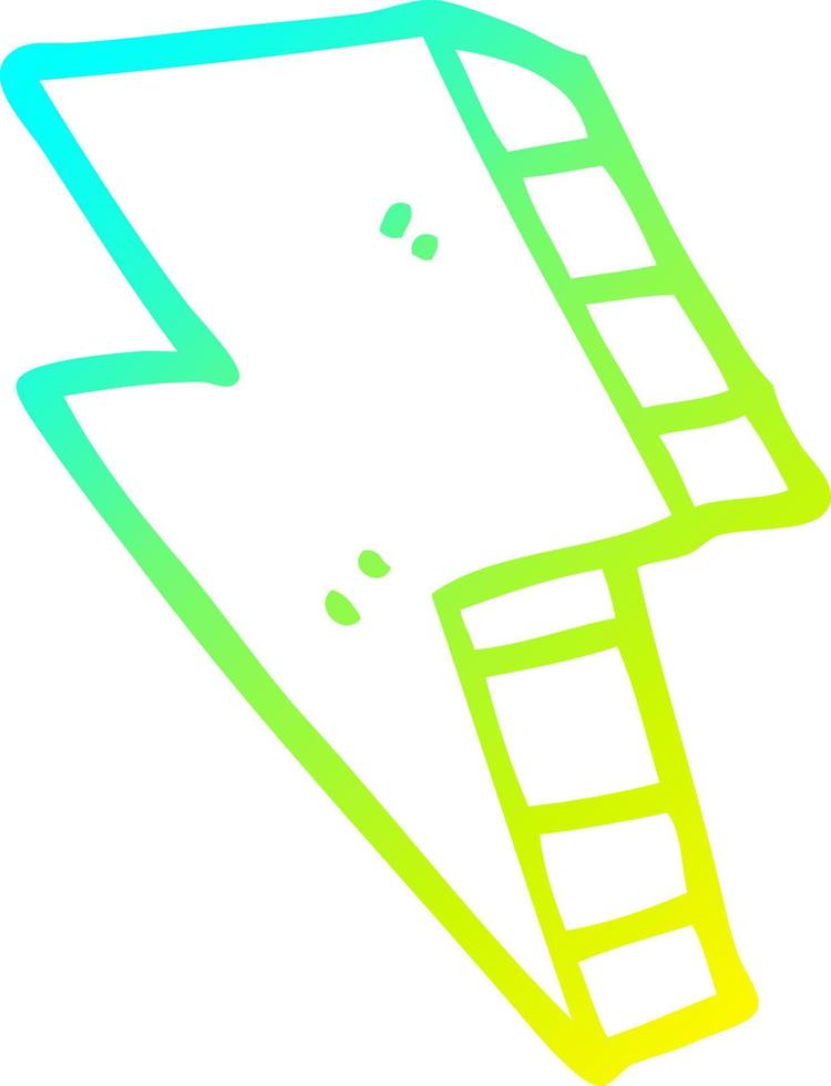 cold gradient line drawing cartoon lightning bolt vector