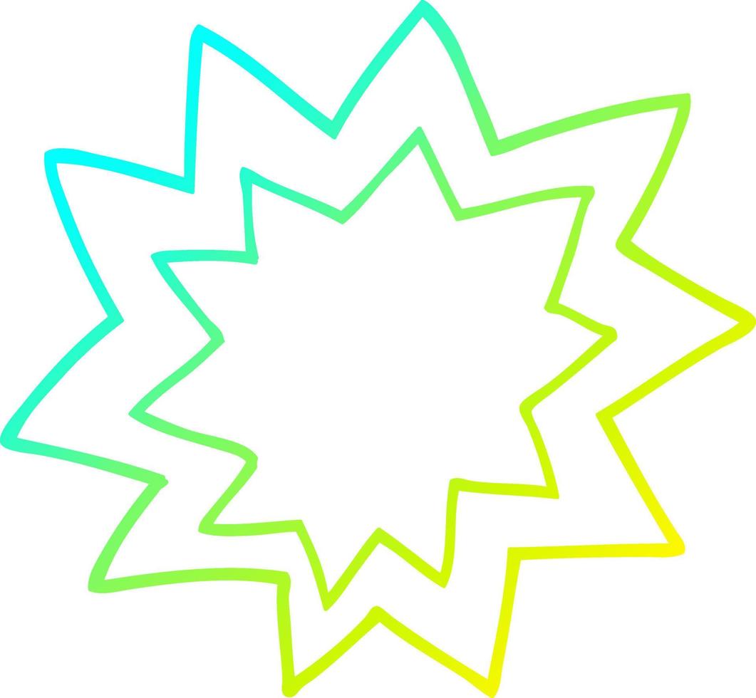 cold gradient line drawing cartoon fire explosion vector