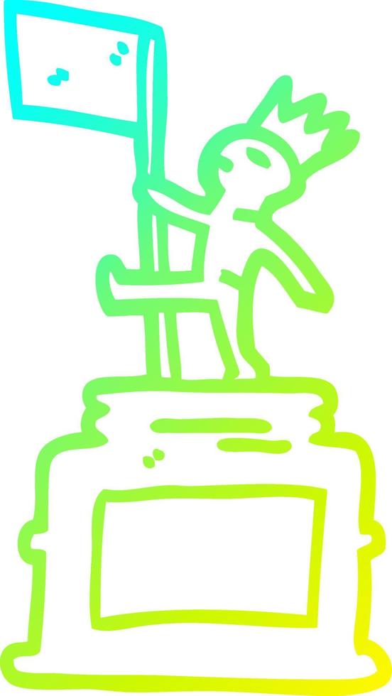 cold gradient line drawing cartoon monument statue vector