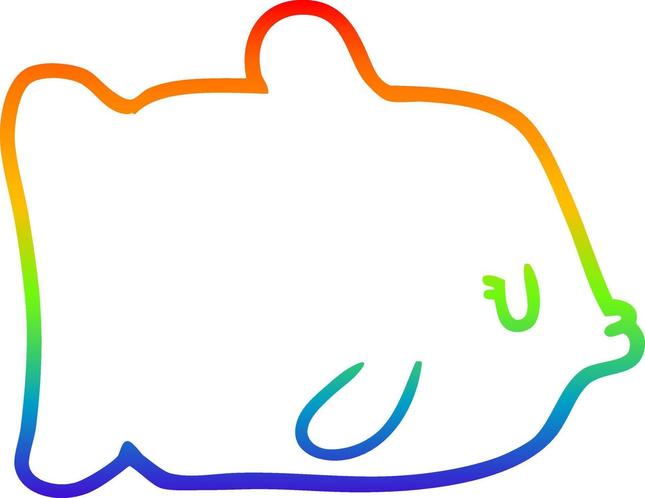 rainbow gradient line drawing cartoon fish vector