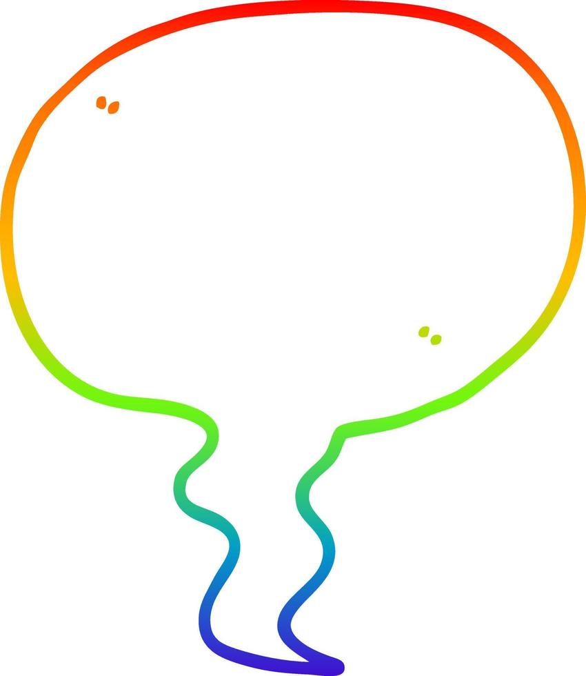 rainbow gradient line drawing cartoon speech bubble vector