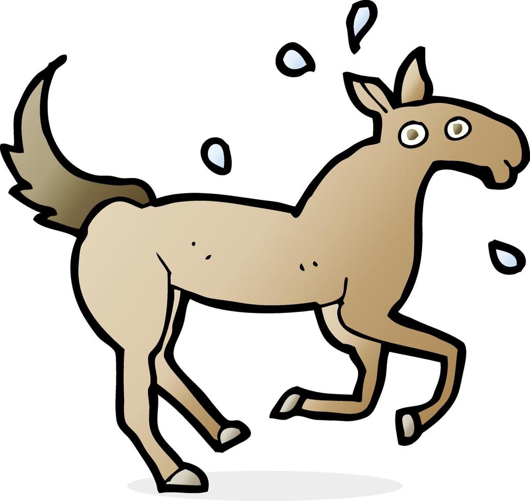 cartoon horse sweating vector