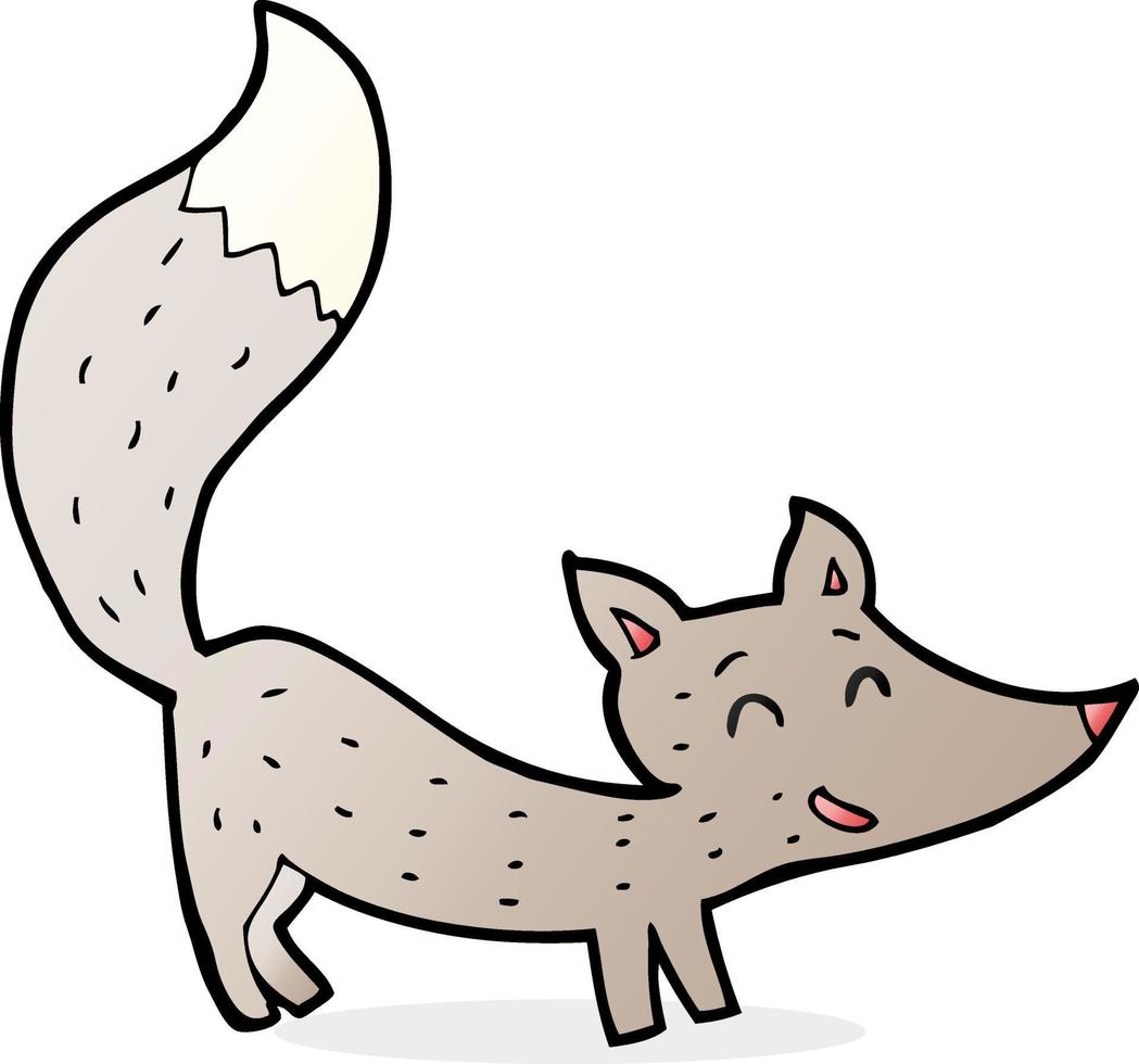 cartoon little wolf vector