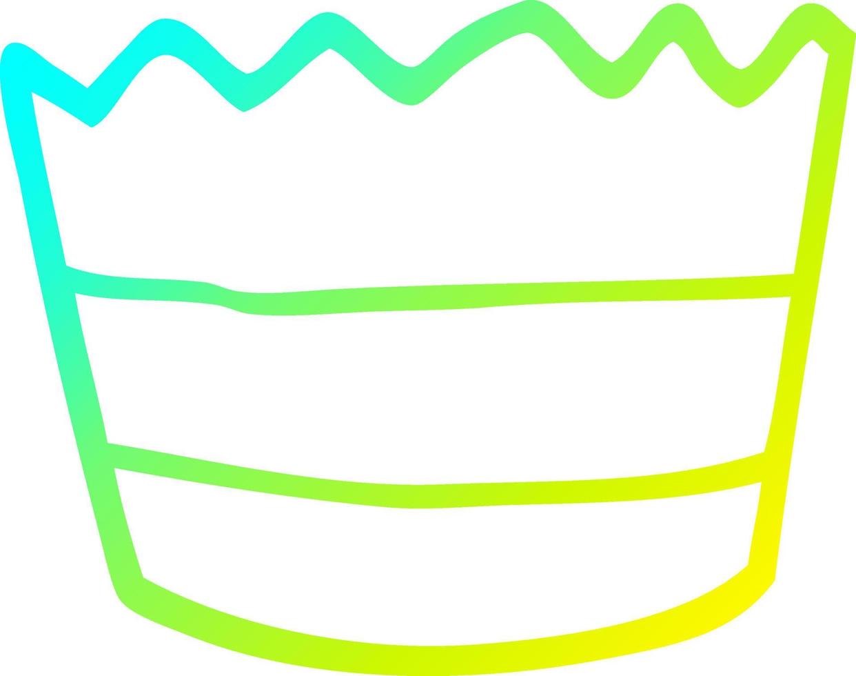 cold gradient line drawing cartoon muffin pot vector