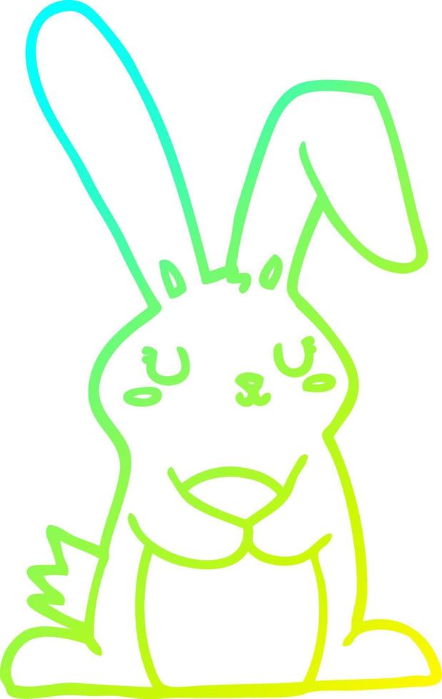cold gradient line drawing cartoon rabbit vector