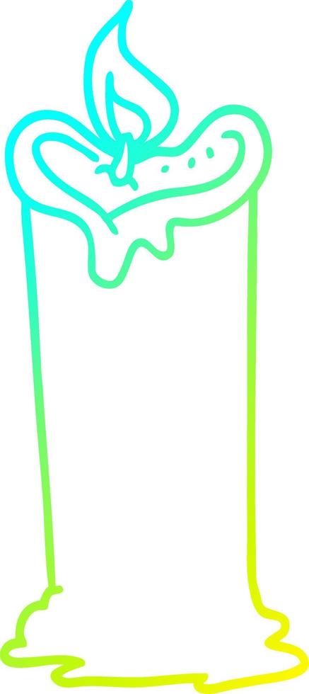 cold gradient line drawing cartoon candle vector