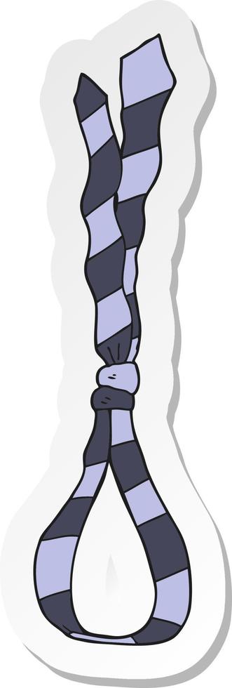 sticker of a cartoon business tie like noose vector