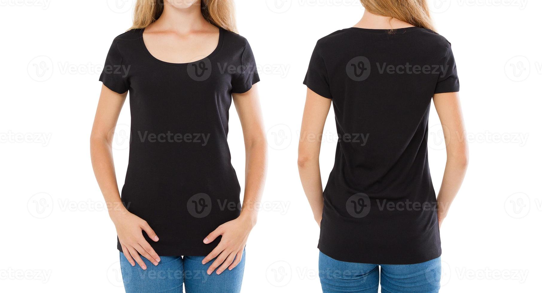 cropped set woman in t-shirt isolated on white background,mock up photo