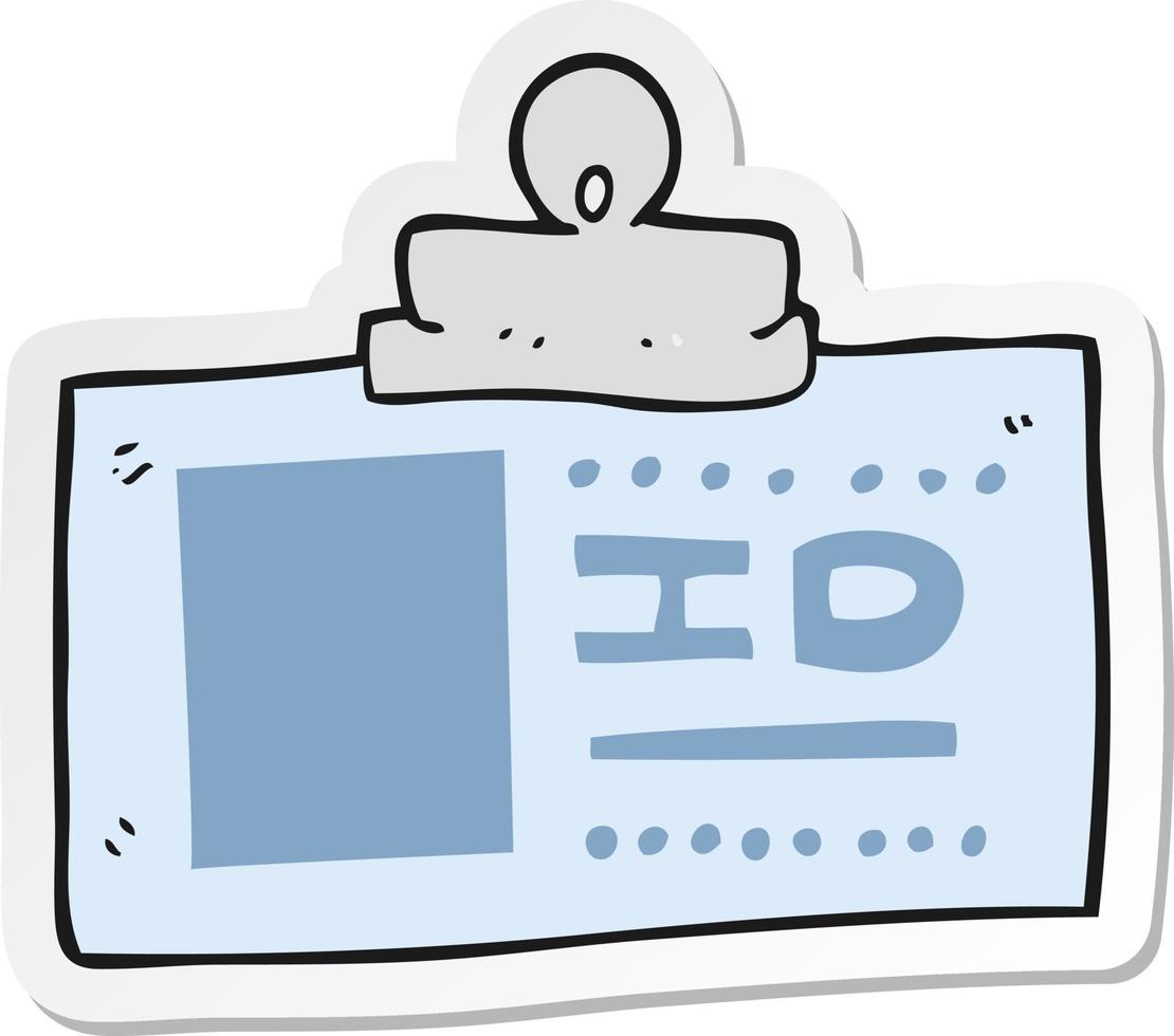 sticker of a cartoon ID badge vector