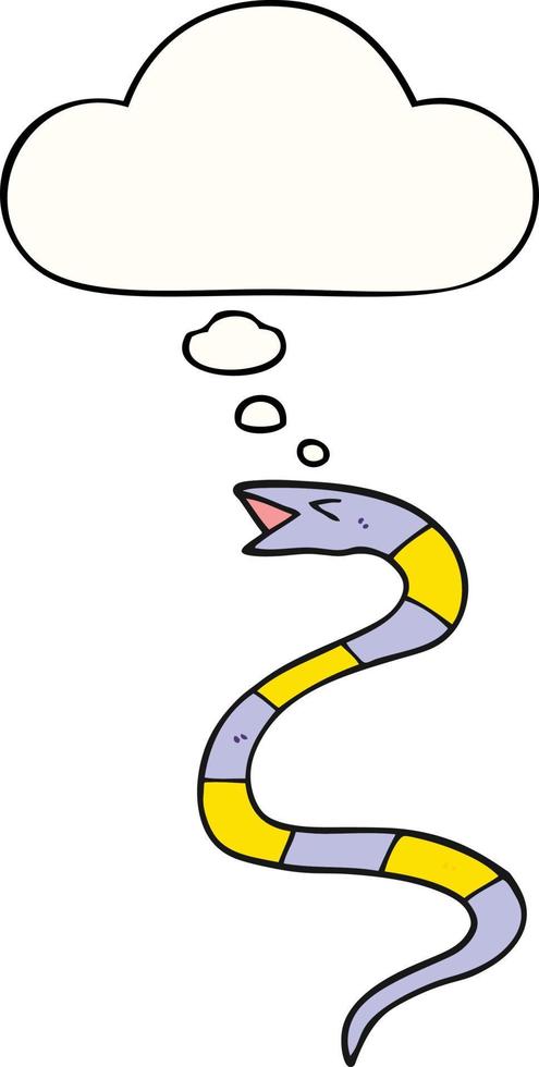 cartoon snake and thought bubble vector