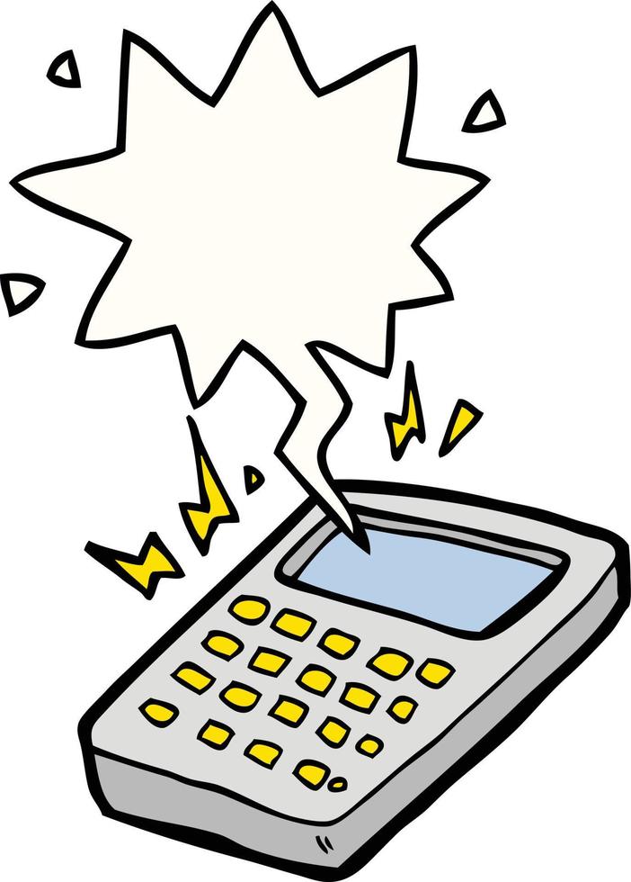 cartoon calculator and speech bubble vector