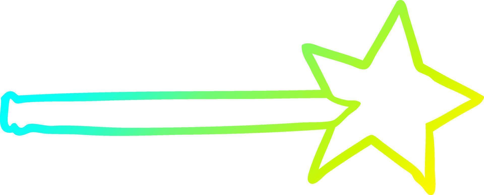 cold gradient line drawing magic star wand vector