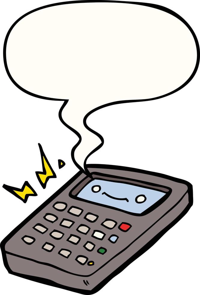 cartoon calculator and speech bubble vector