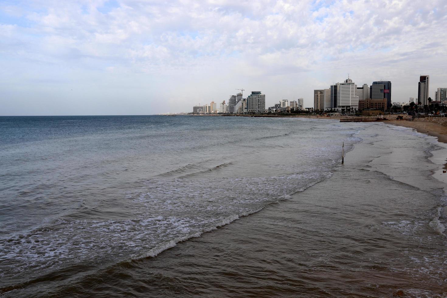 Tel Aviv Israel February 5, 2020. Big city - a port on the Mediterranean coast photo