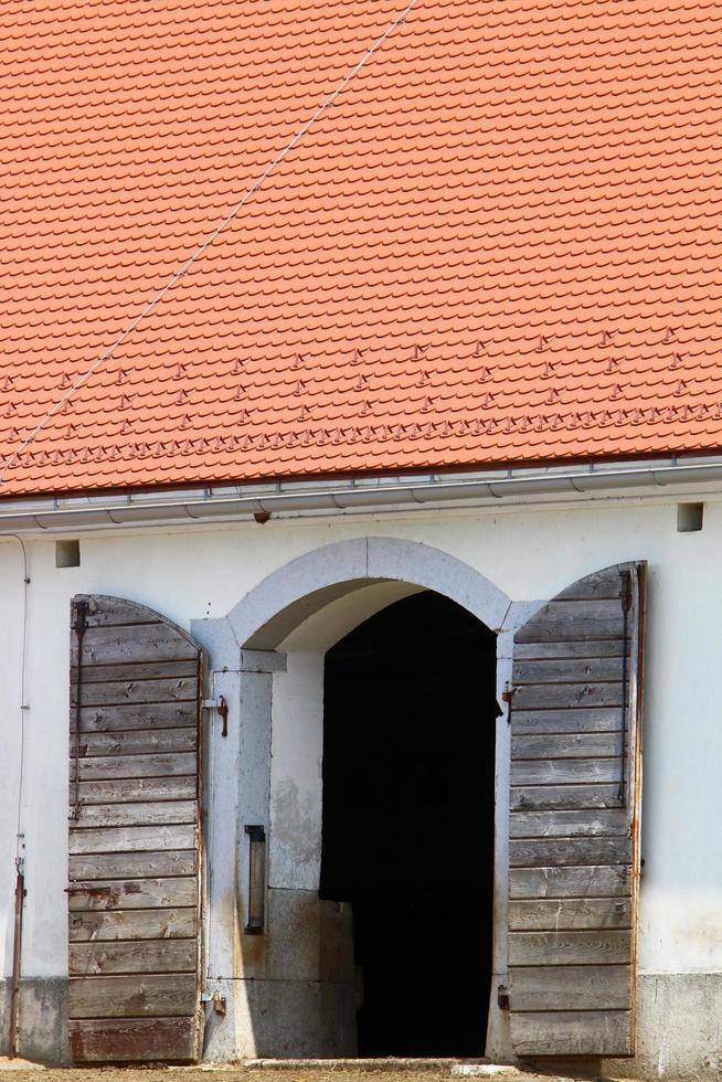 Tel Aviv July 20, 2019. Architectural design element of a door for entering and exiting a building photo